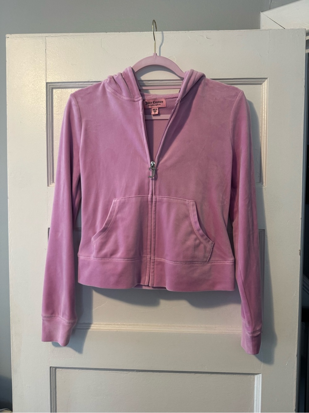 Juicy Couture Classic Pink Velour Zip Hoodie and Shorts set